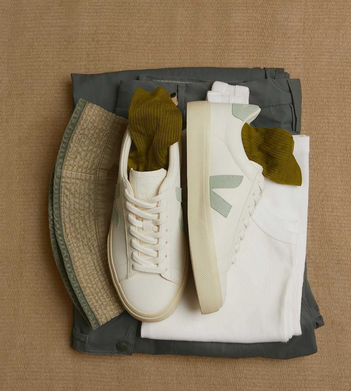 VEJA Campo Leather White Matcha