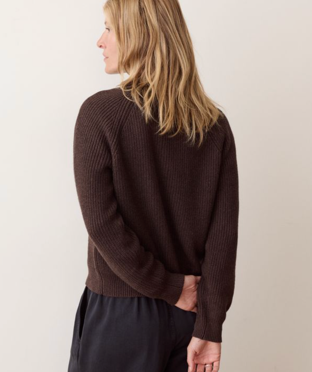 Parker Collared Cardigan | Chocolate