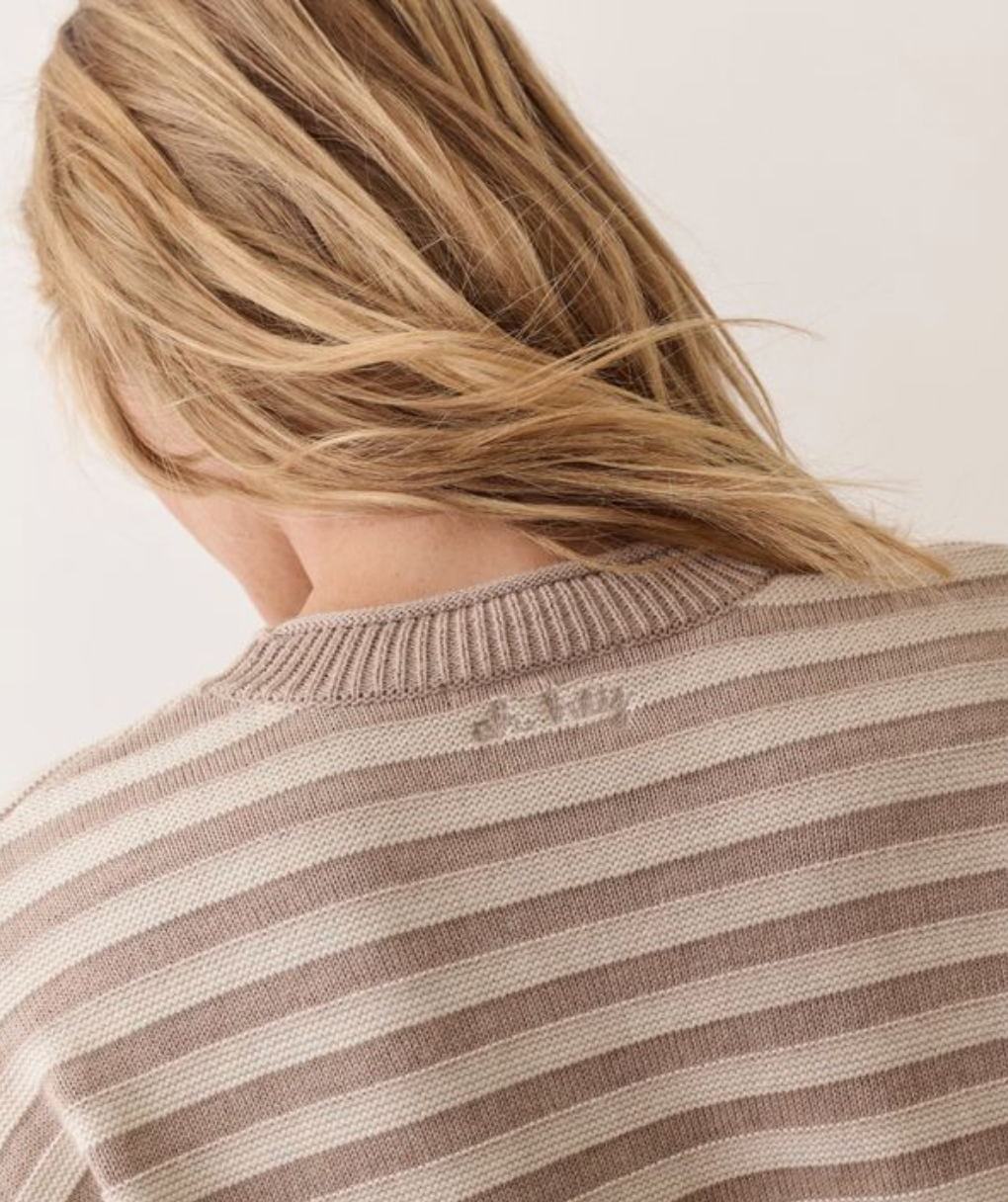 Suki Crewneck Sweater | Oatmeal Stripe