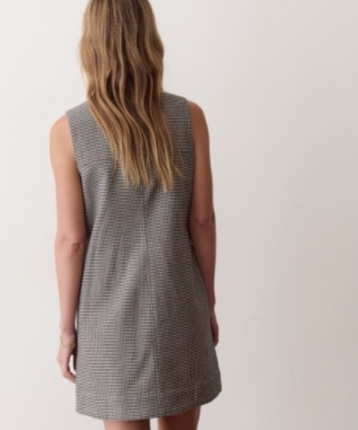 Izzy Moleskin Shift Dress | Houndstooth