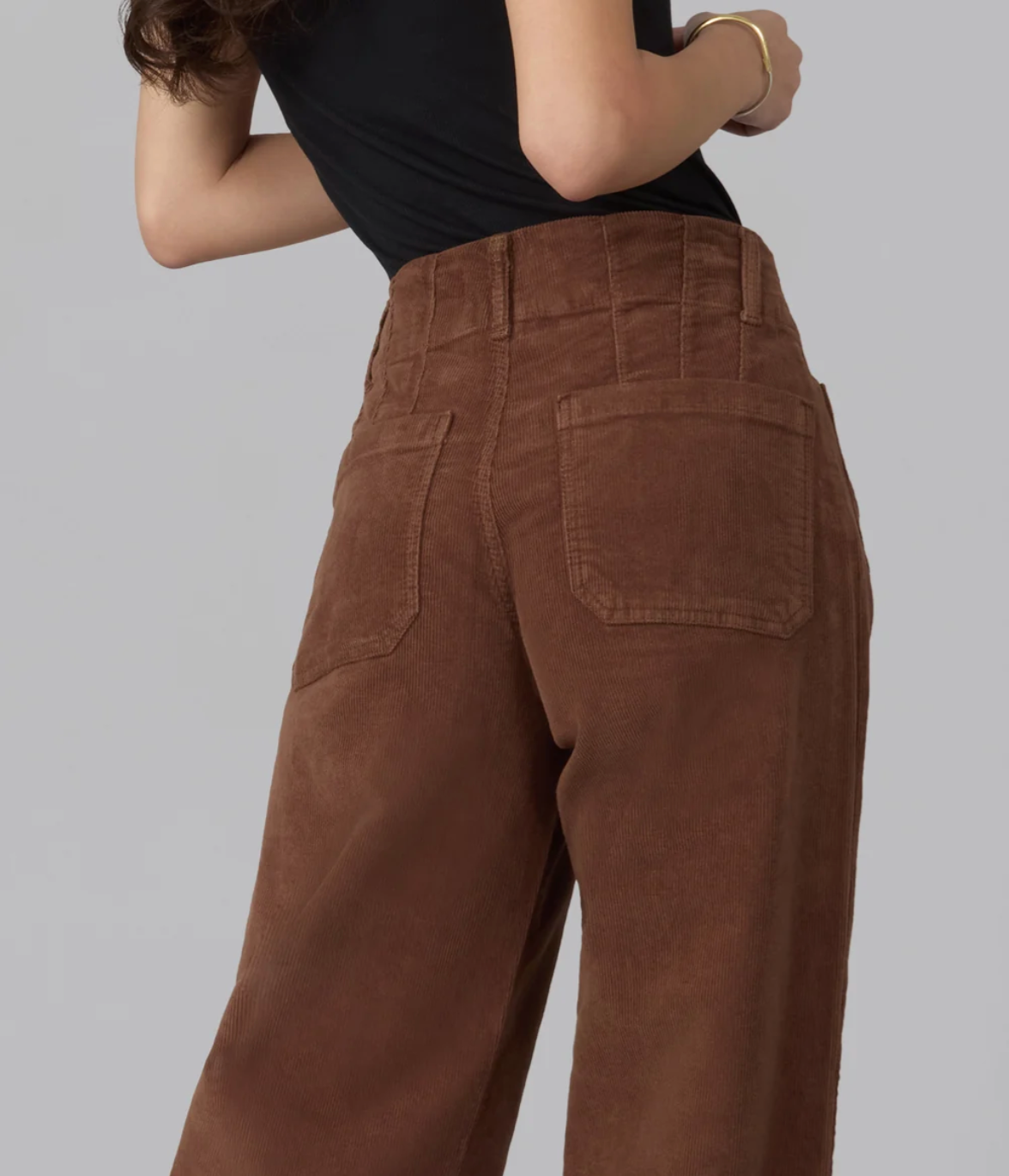 Colette High Rise Wide Leg Corduroy Jeans | Cafe Noir