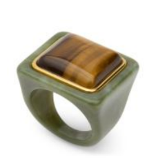 Square Jade Resin Ring | TIGER EYE