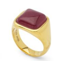 Square Gold Ring | Pink Quartz