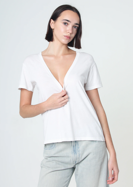Supima Cotton Deep V-Neck T-Shirt