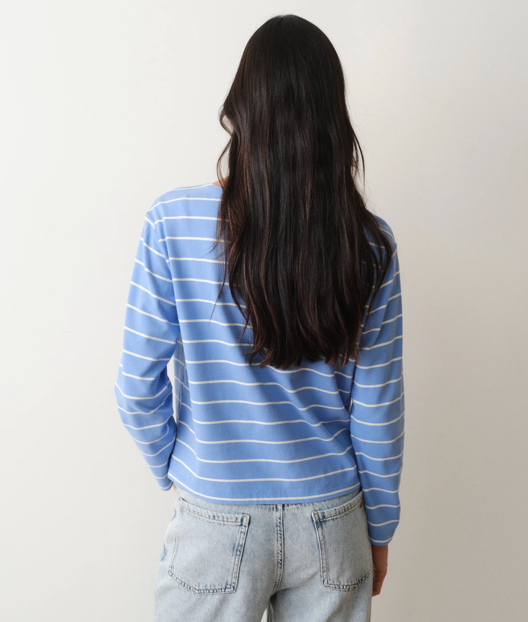 Luxe Sueded Mariner Tee | Cobalt Stripe