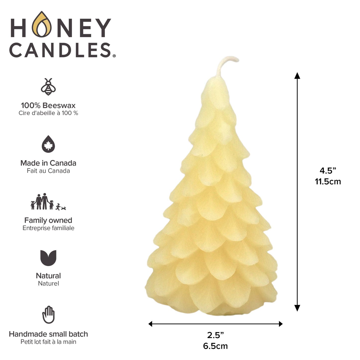 Beeswax Yule Tree Candle - Pearl