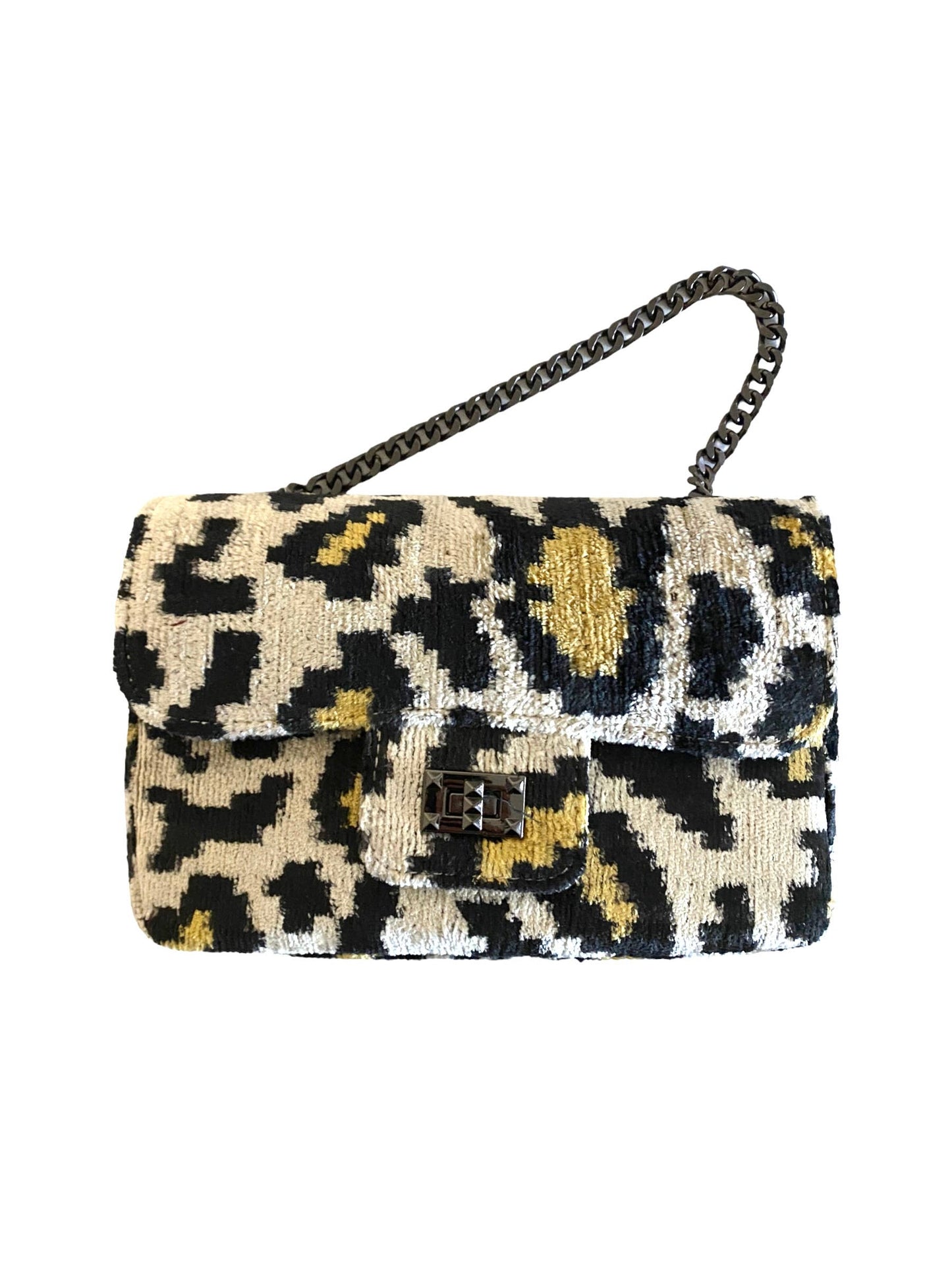 Silk Velvet Ikat Crossbody Bag