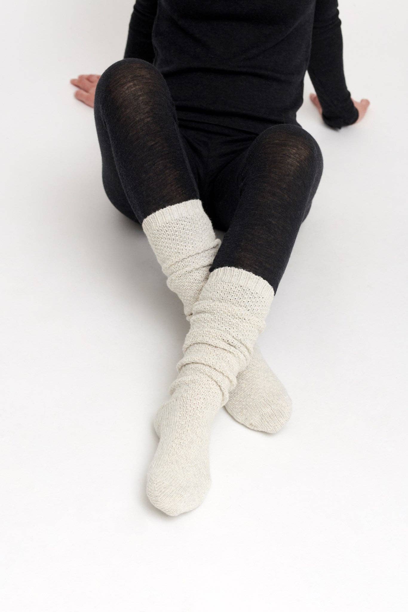 Pearly socks - egret melange