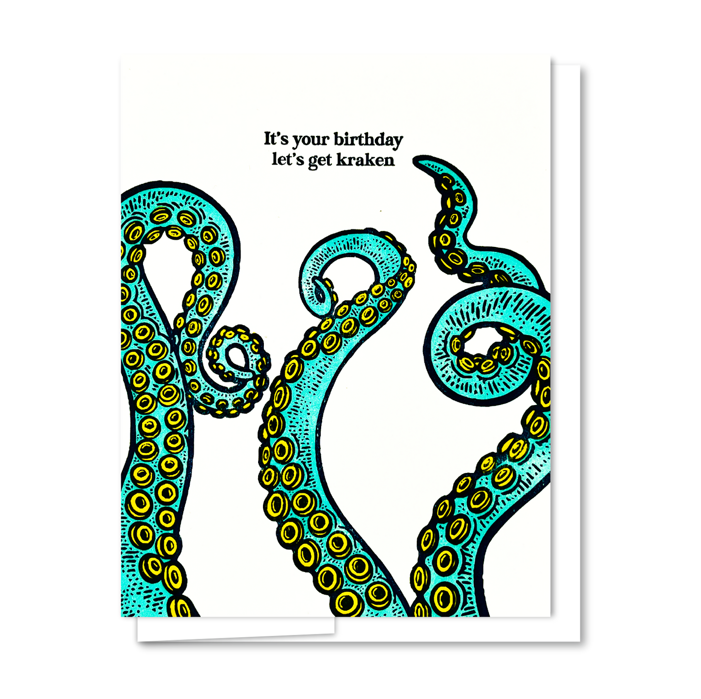 Kraken Birthday - Letterpress Funny Birthday Card