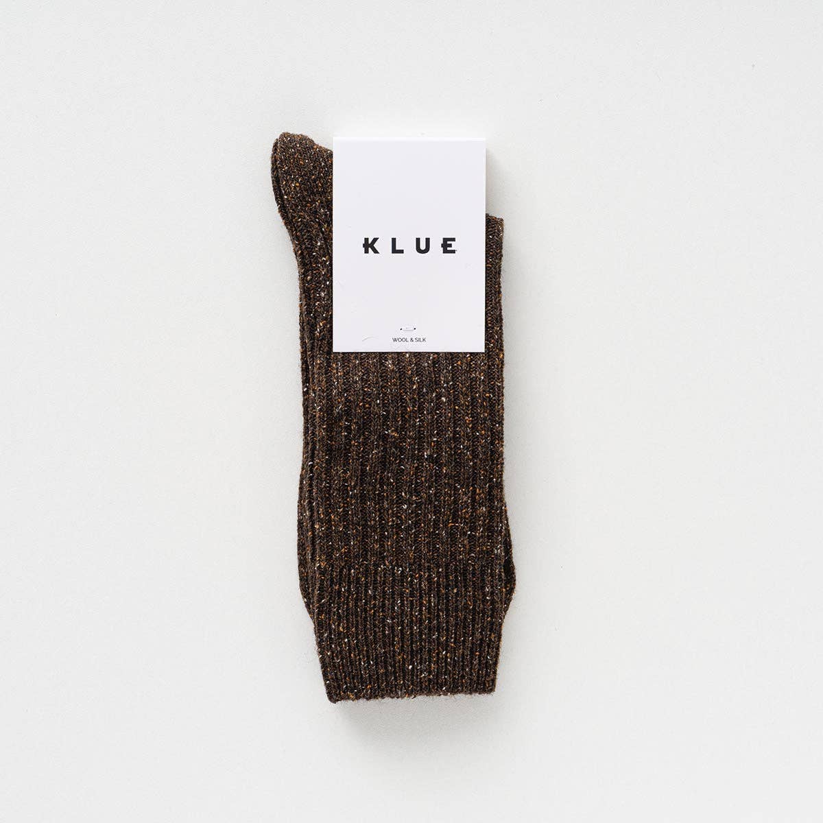 KLUE Silk and Wool DUST STAR socks | Chocolate Dark Brown
