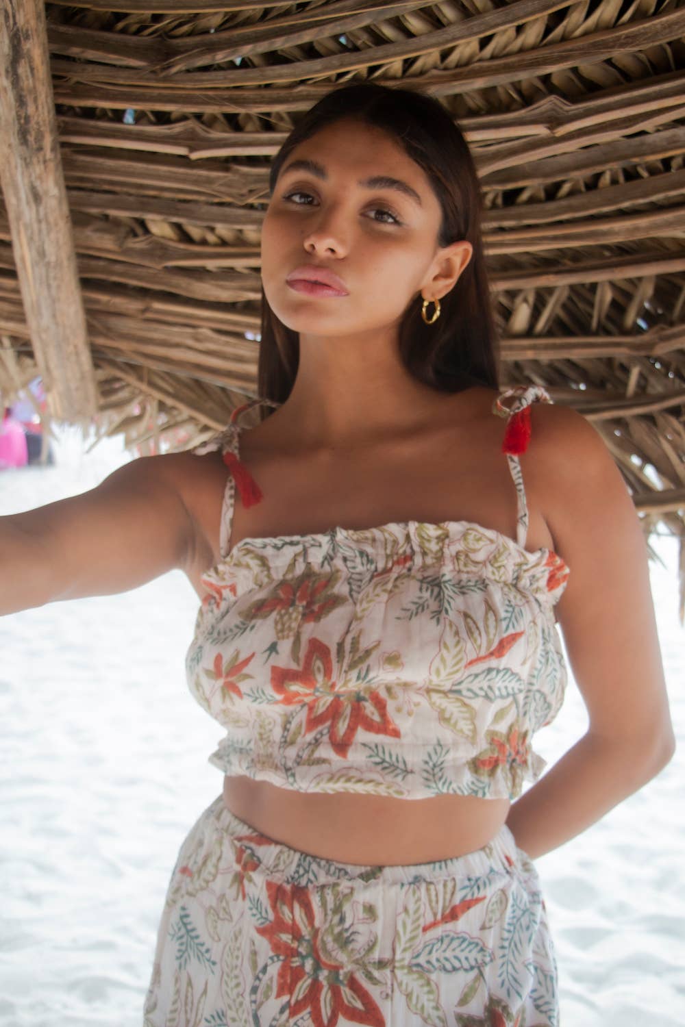 Isla Crop Top and Ruffle Shorts (Serenity)