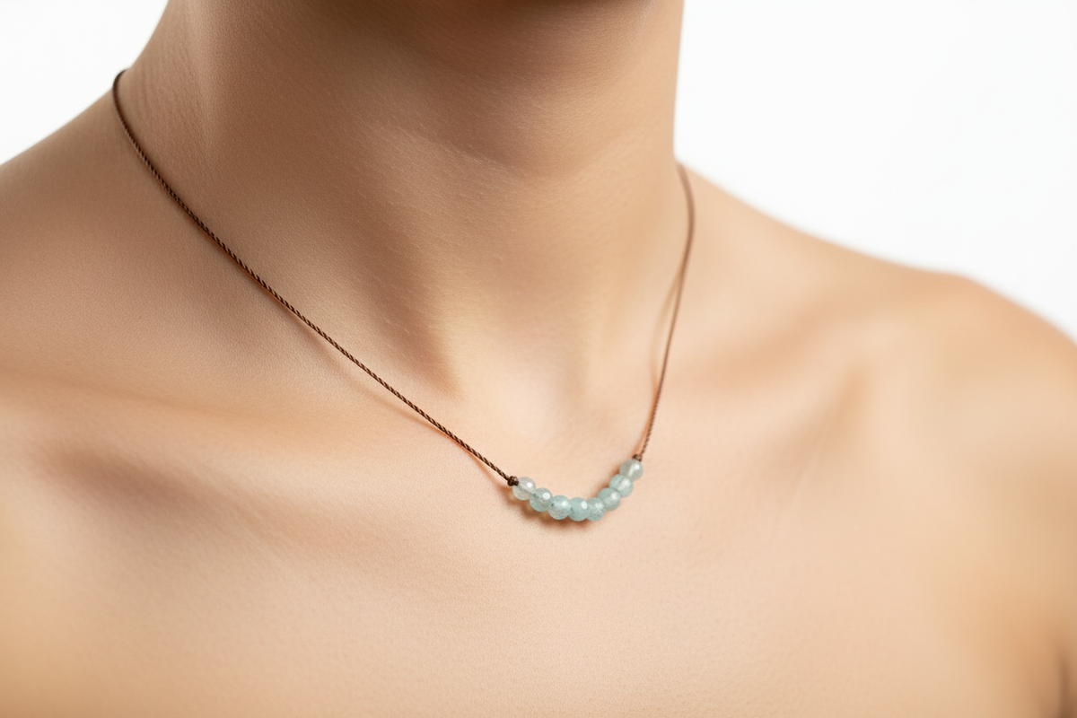 Aquamarine Courage Necklace, March Birthstone Necklace