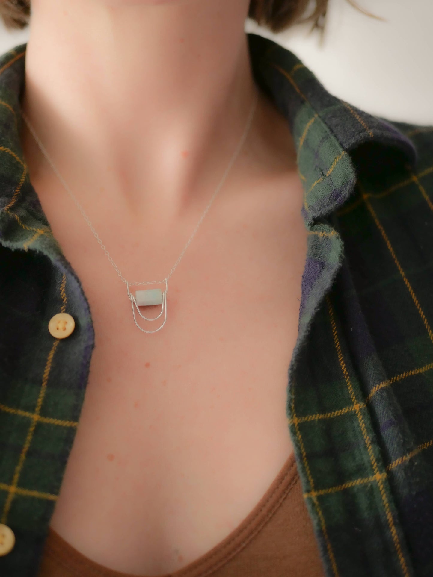 Ripple Necklace - Delicate Raw Gemstone Pendant