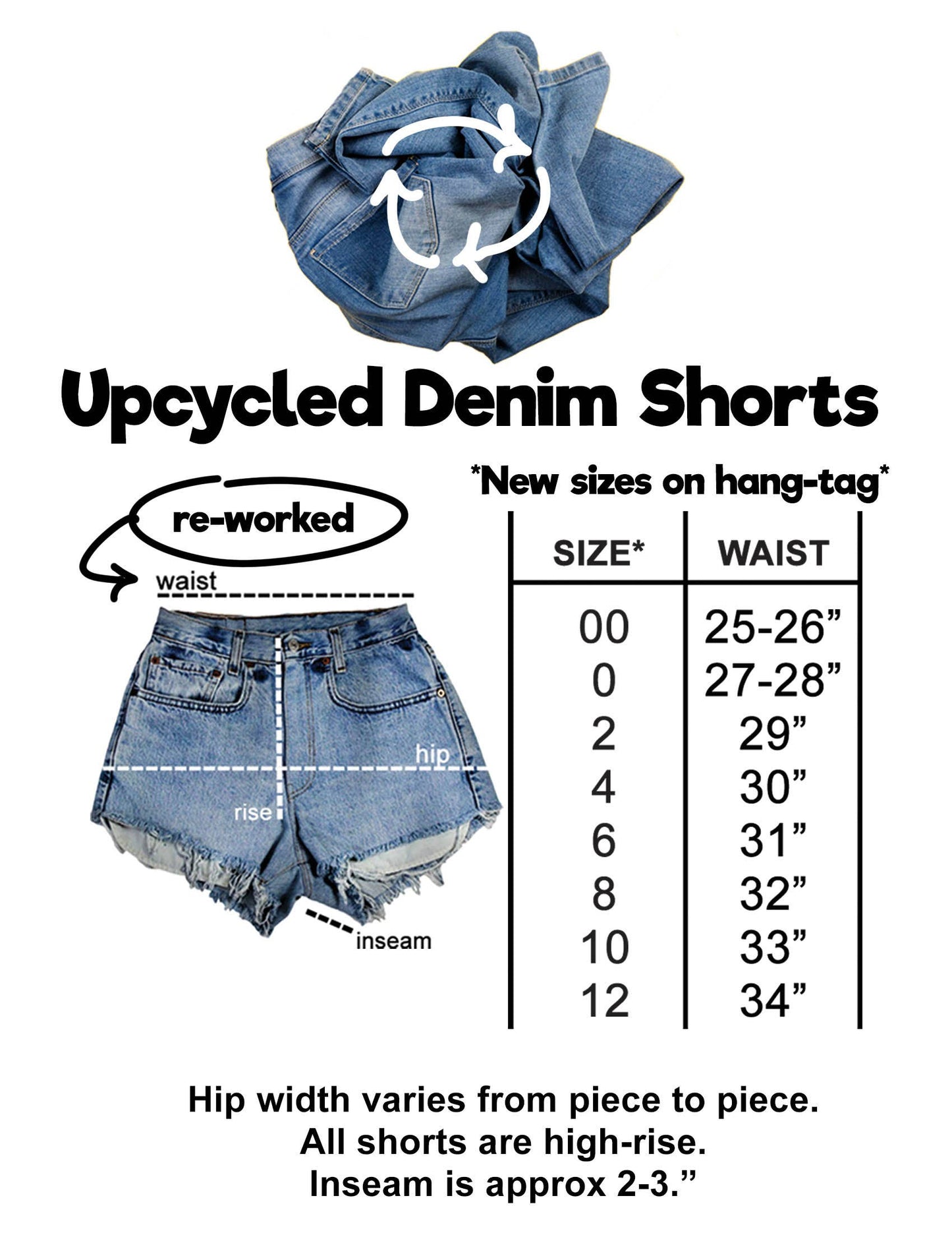Ultra High-Rise Reworked 90's Denim Shorts