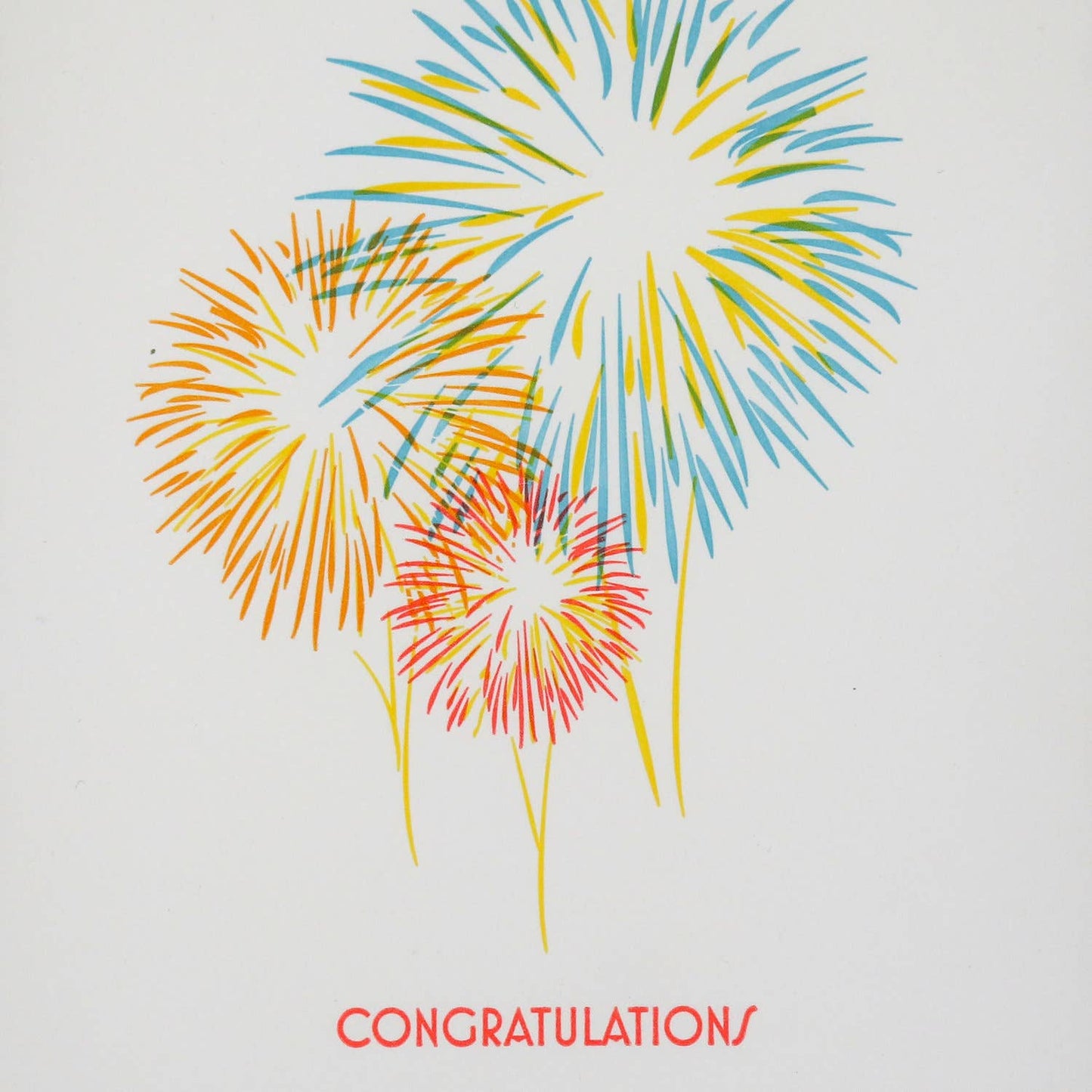 Fireworks - Letterpress Congratulations Card