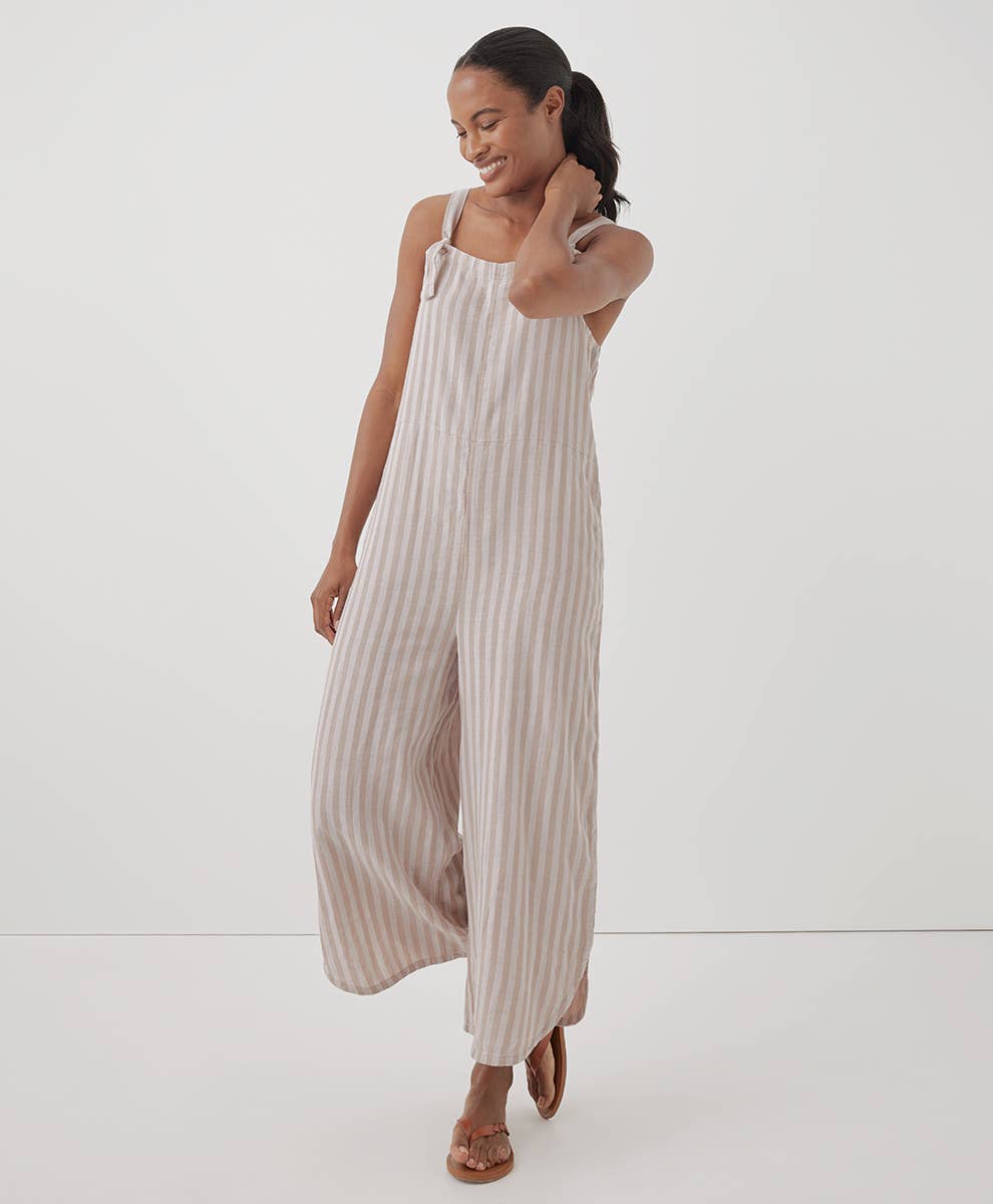 Coastal Double Gauze Tie-Strap Jumpsuit | Rockport Stripe