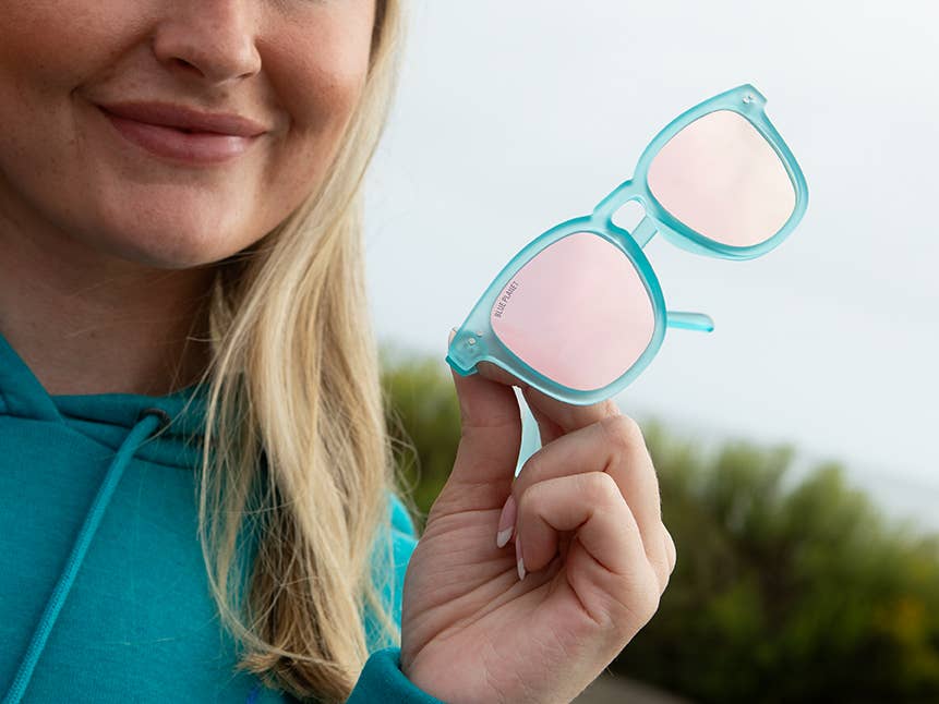 Zion - Soft Turquoise / Pink Mirror Polarized Lens