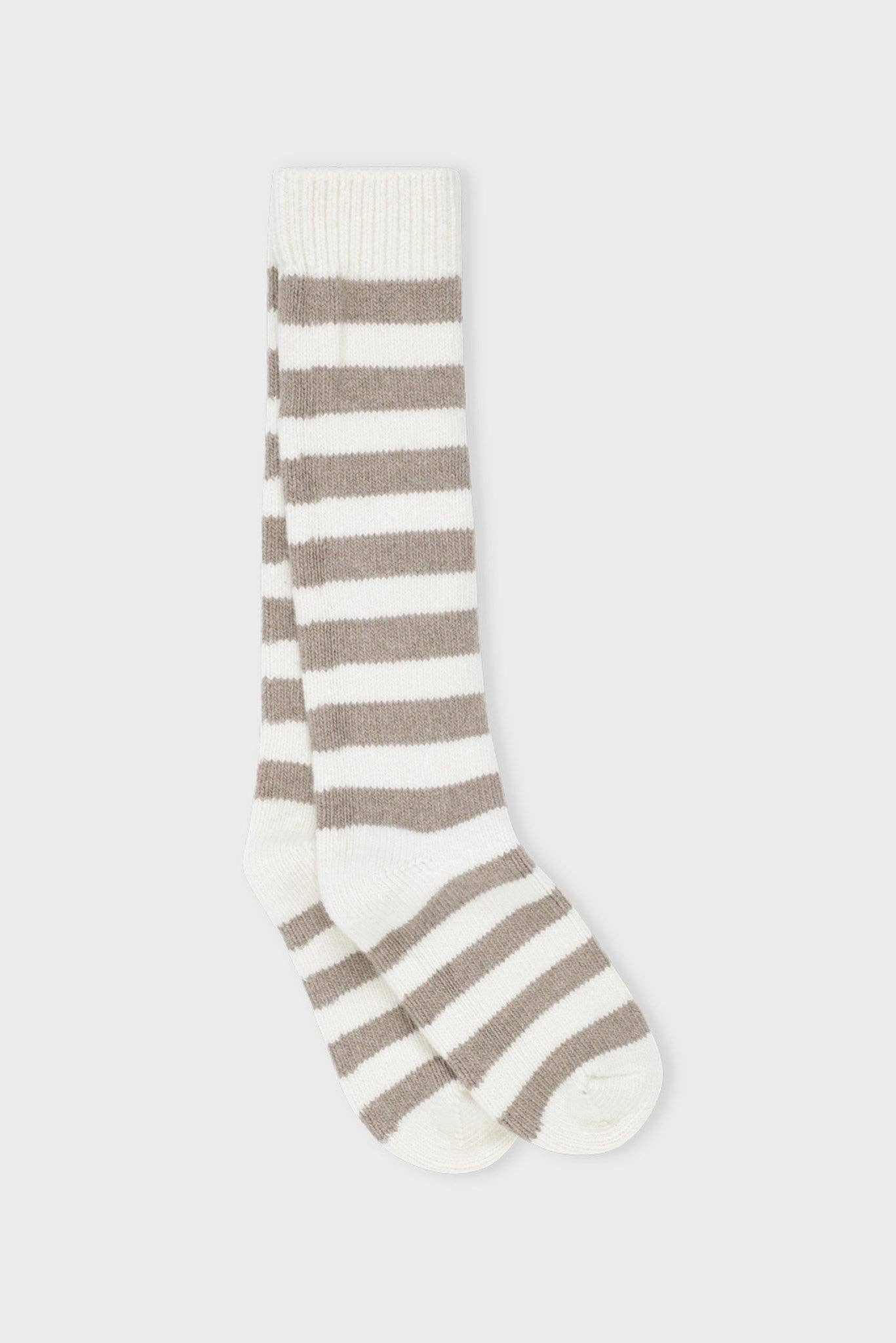 Polar socks stripe - ecru / taupe