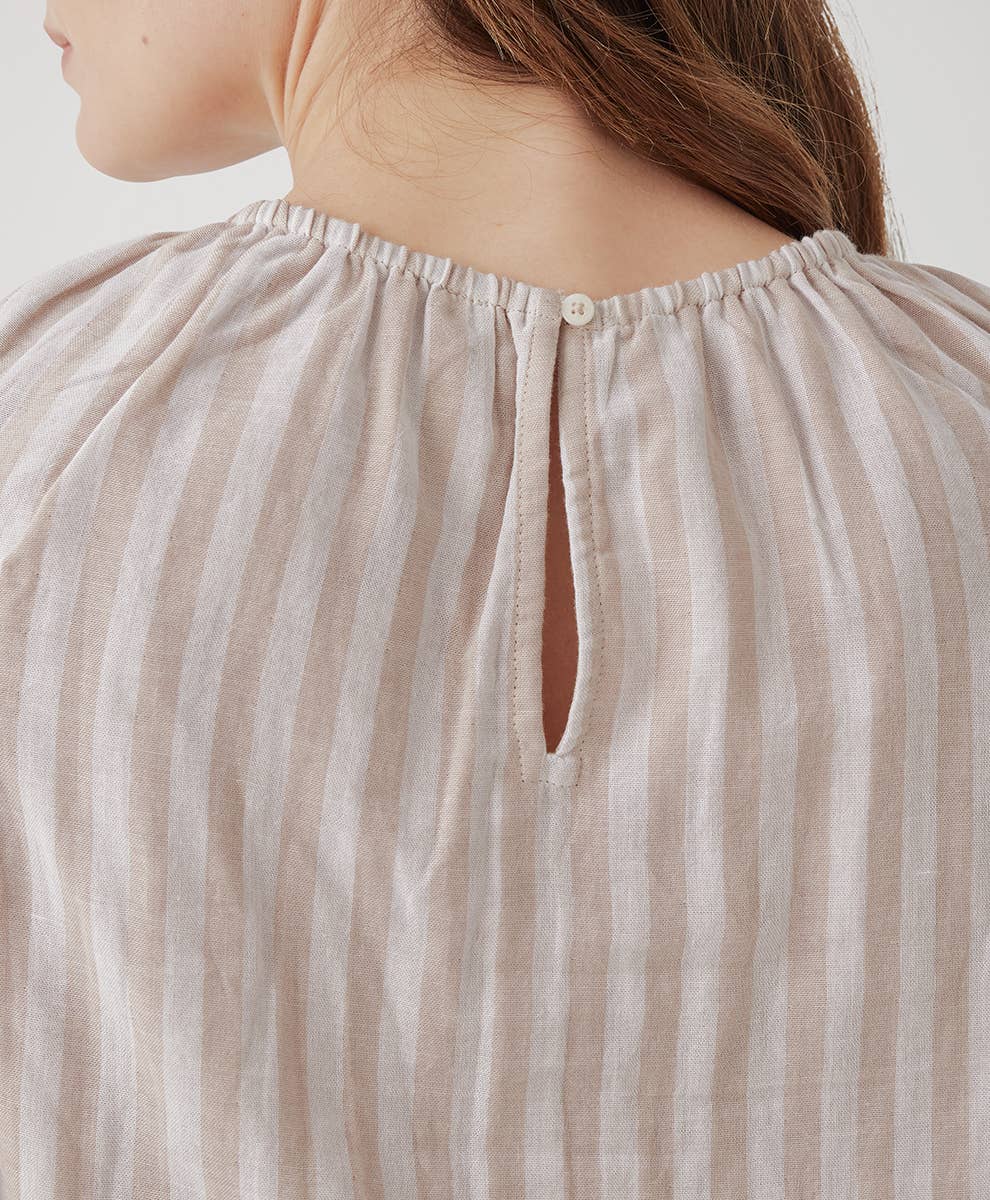Coastal Double Gauze Bubble Hem Top - Rockport Stripe