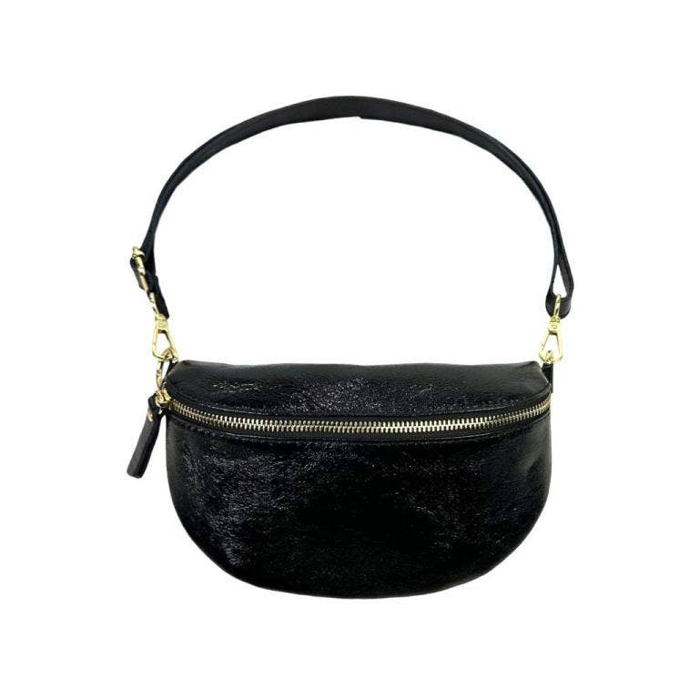 Italian Mini Leather Crossbody Waist Bag
