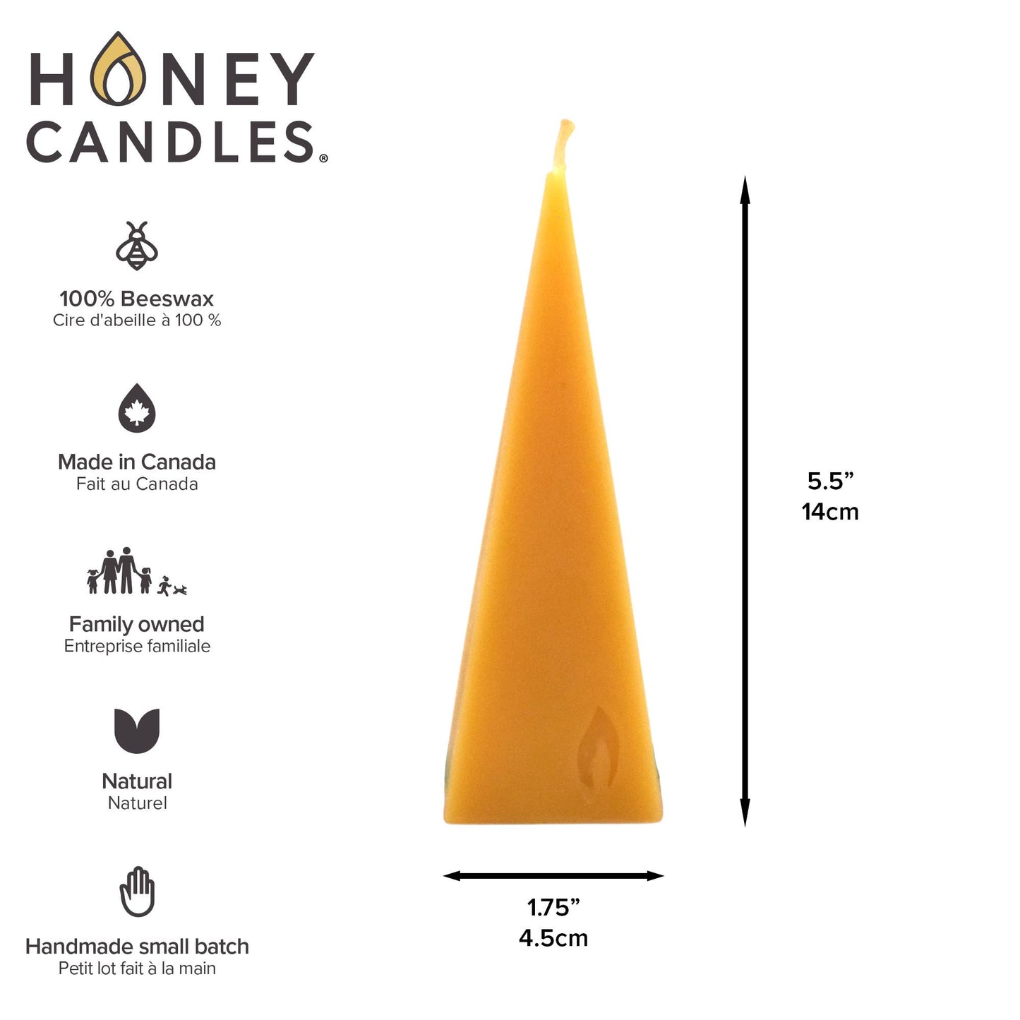 Natural Beeswax Pyramid Candles