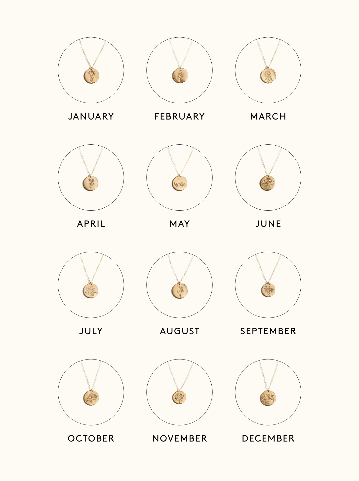 Bloom Birth Month Necklace | 14k Gold-filled