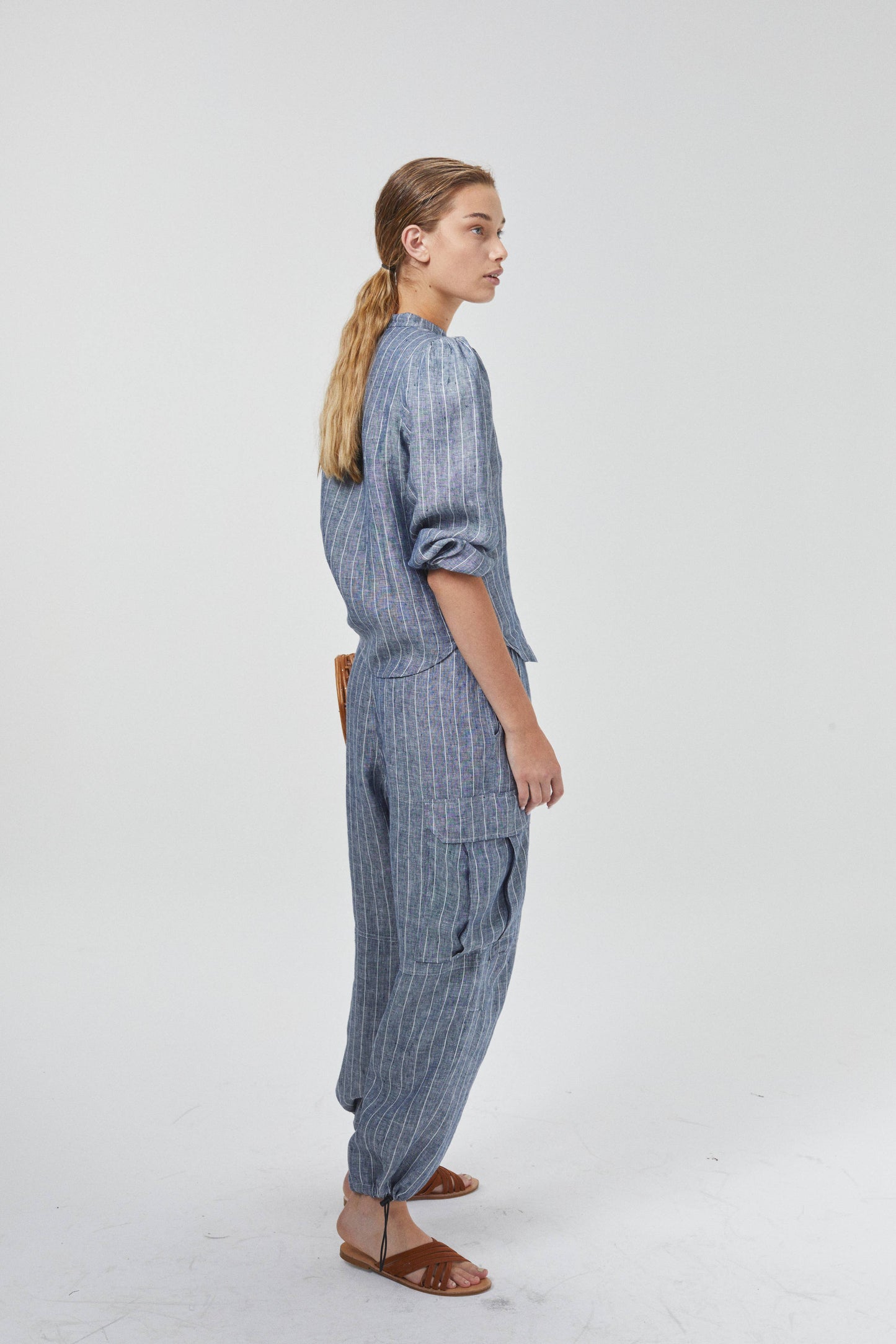 Meknes Linen Shirt - Navy Stripes