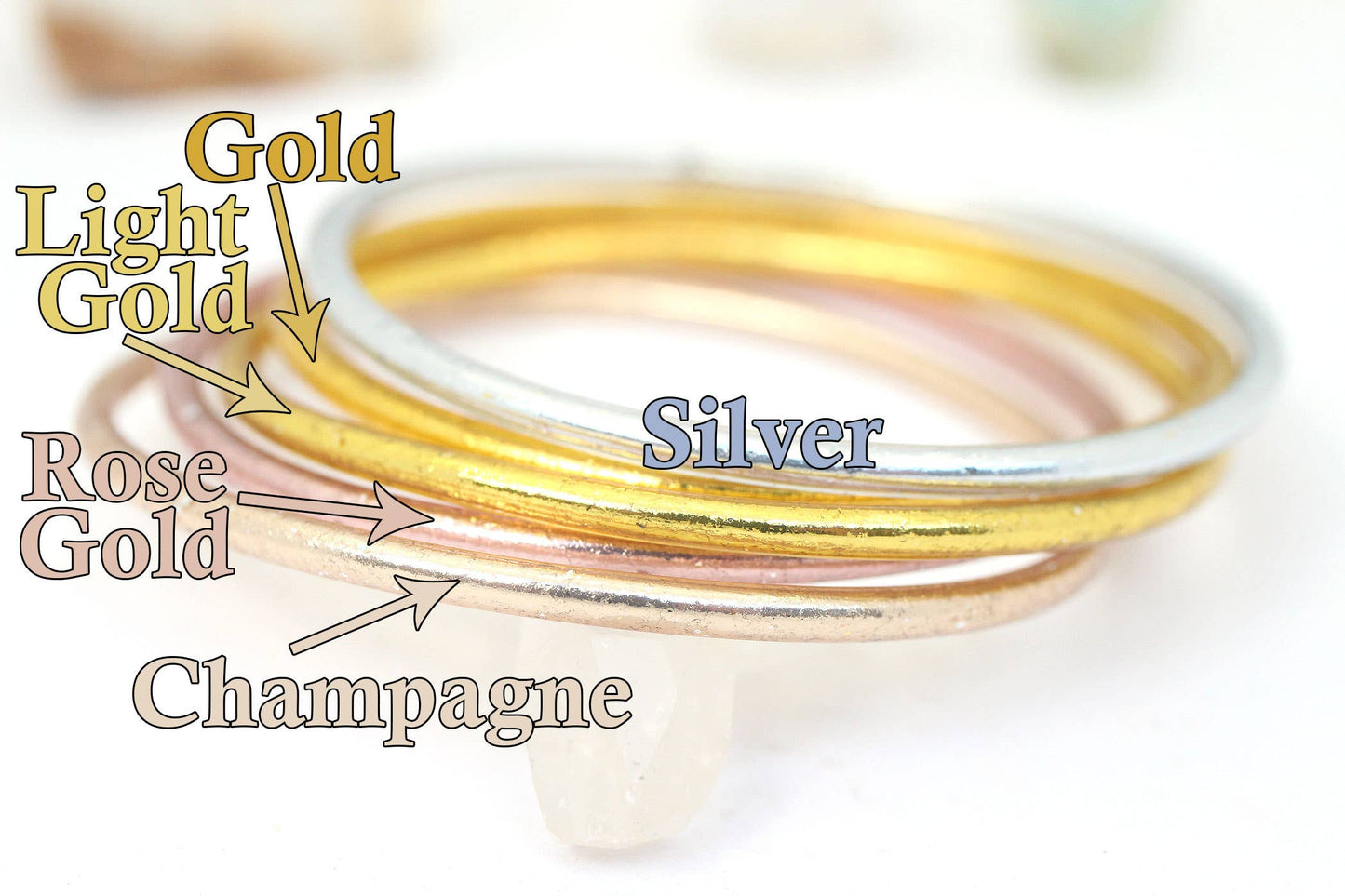 Thin Buddha Temple Bracelets, Assorted Metals