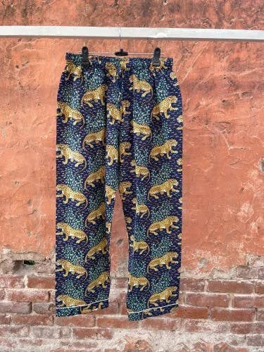 100% Cotton Cheetah PJ Set | Navy Pajamas