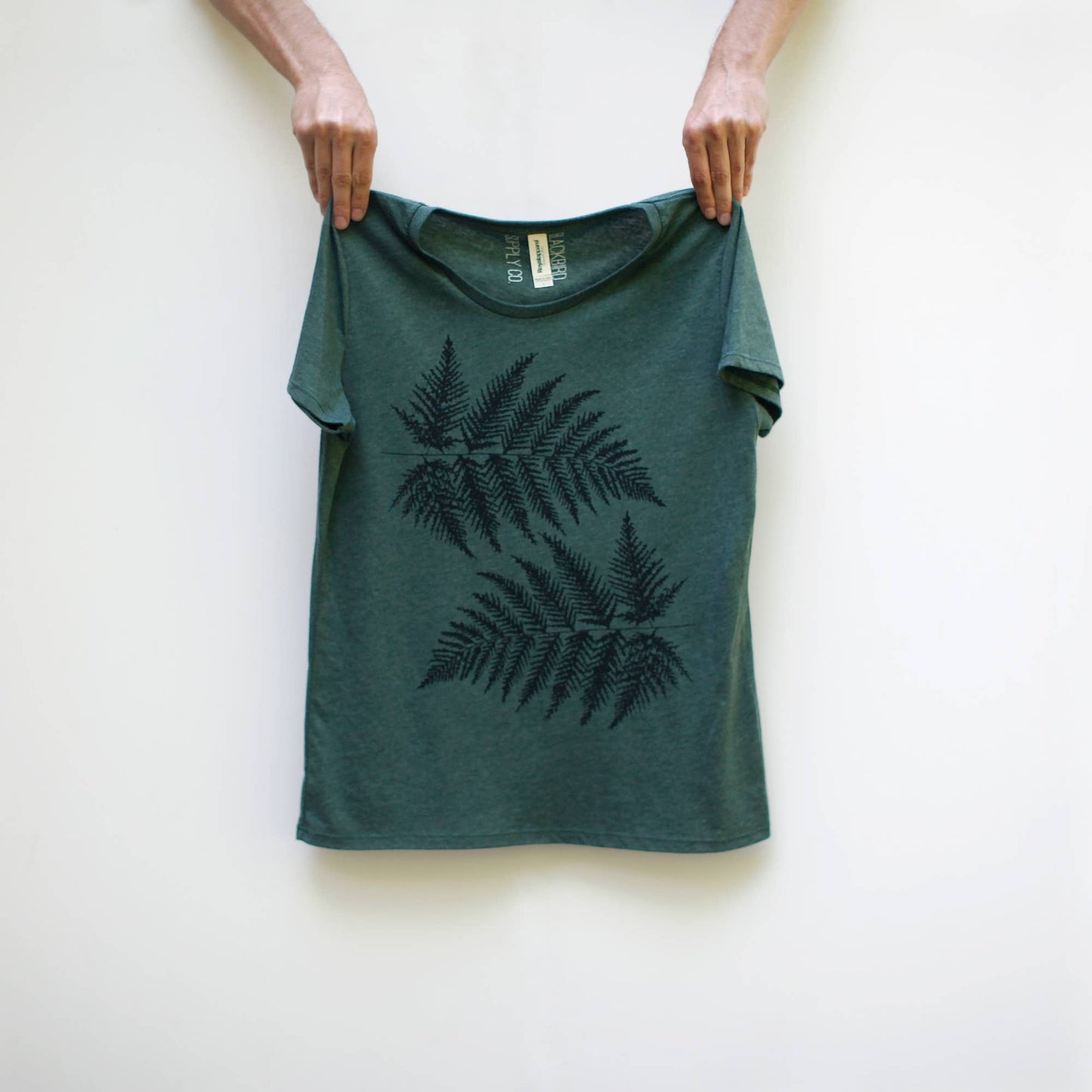 Fern Leaves Tee Shirt Forest Green