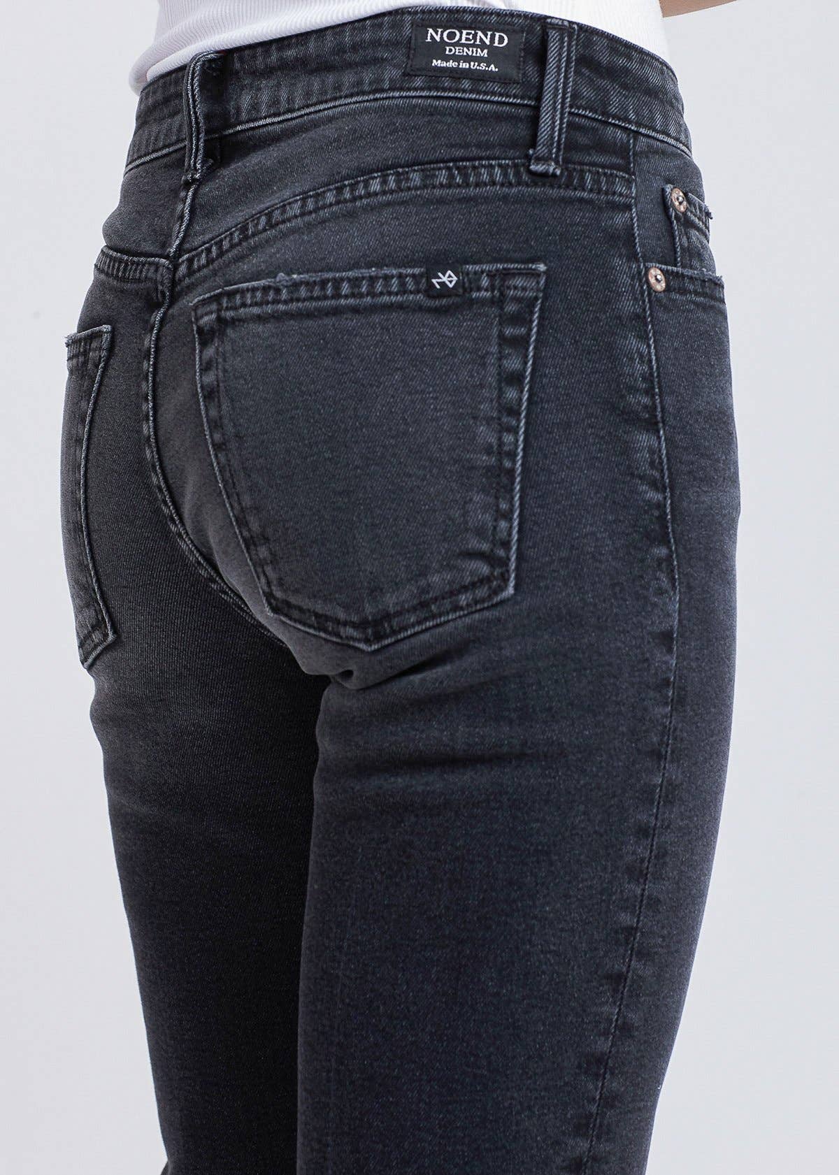 Farrah High Rise Kick Flare Jeans - Washed Black