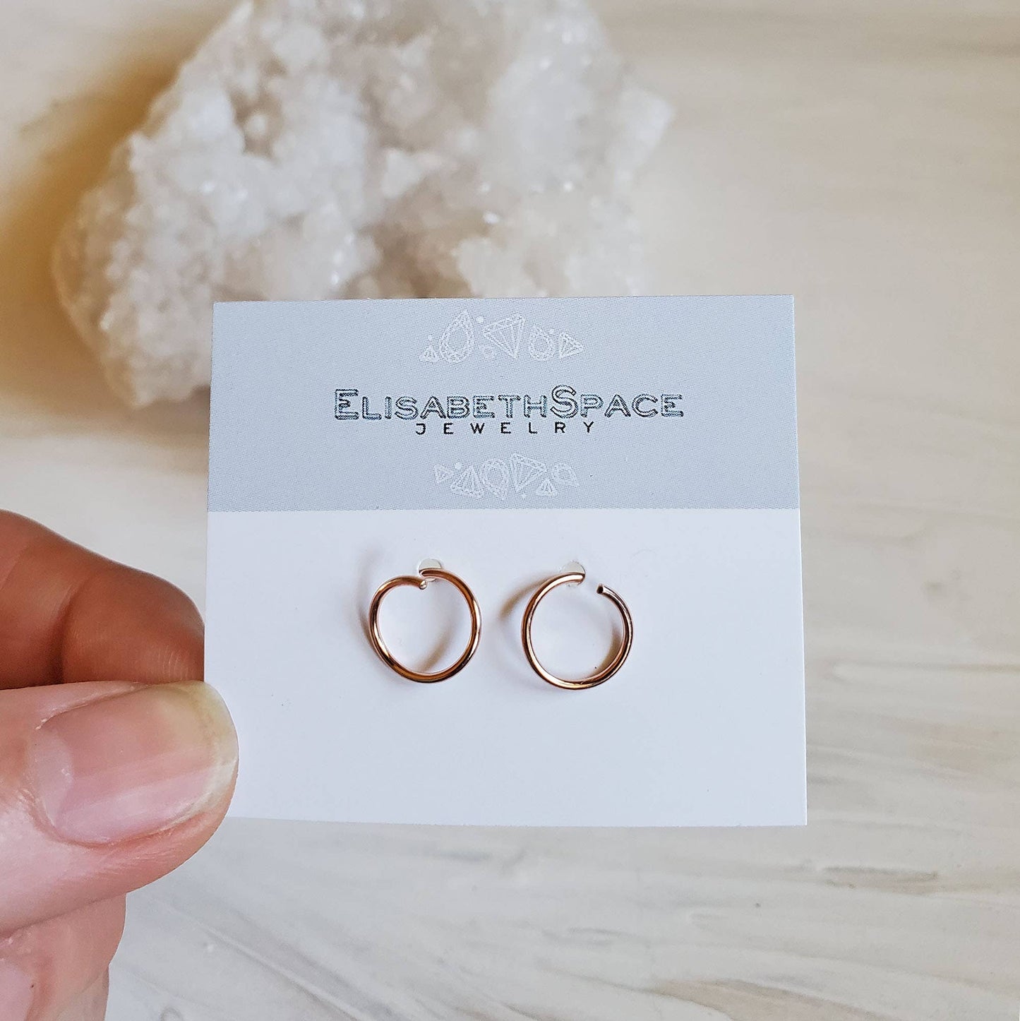 Rose Gold Filled Twist Earrings - small fake double hoop