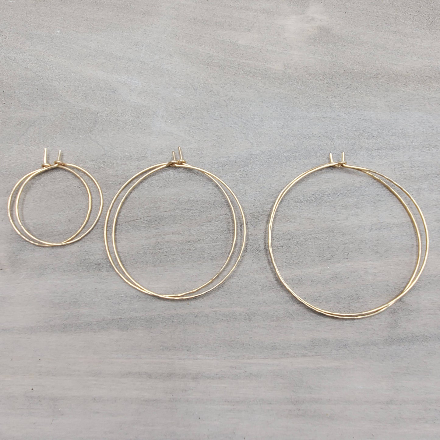Gold Hoop Earrings | 2in+1.5in