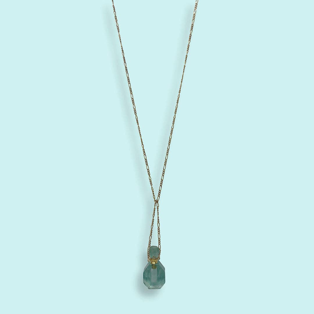 Fluorite Perfume Bottle Necklace