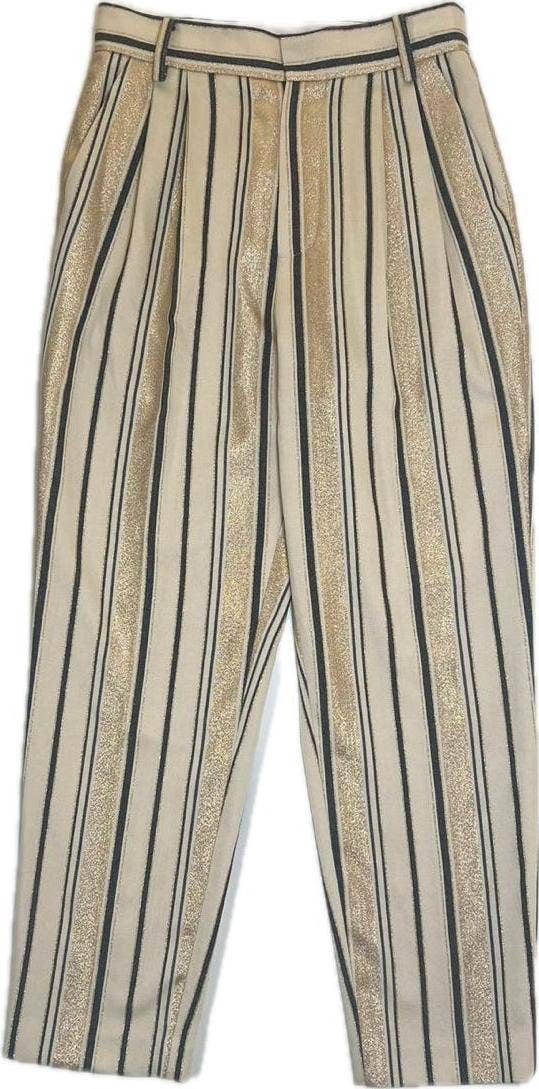 Rome Jacquard Pants - Gold Stripes