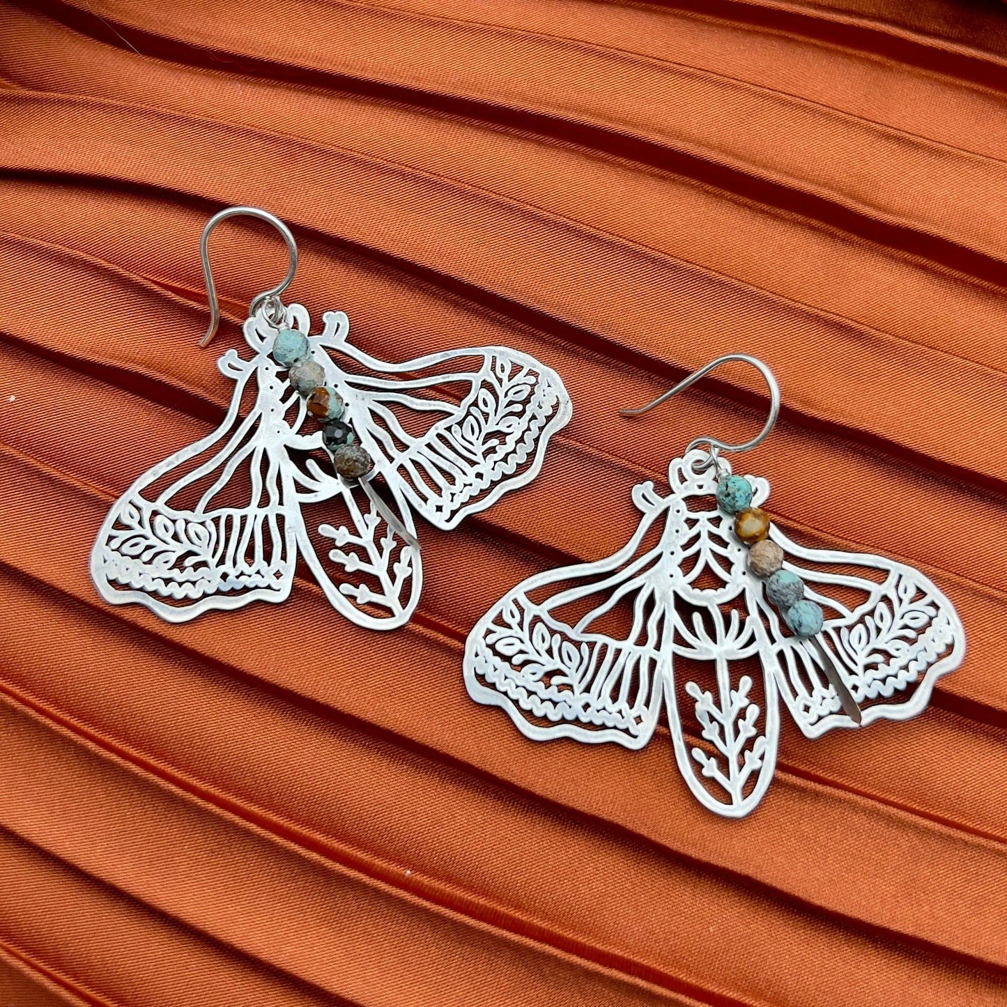 Handmade Peppered Moth Earrings