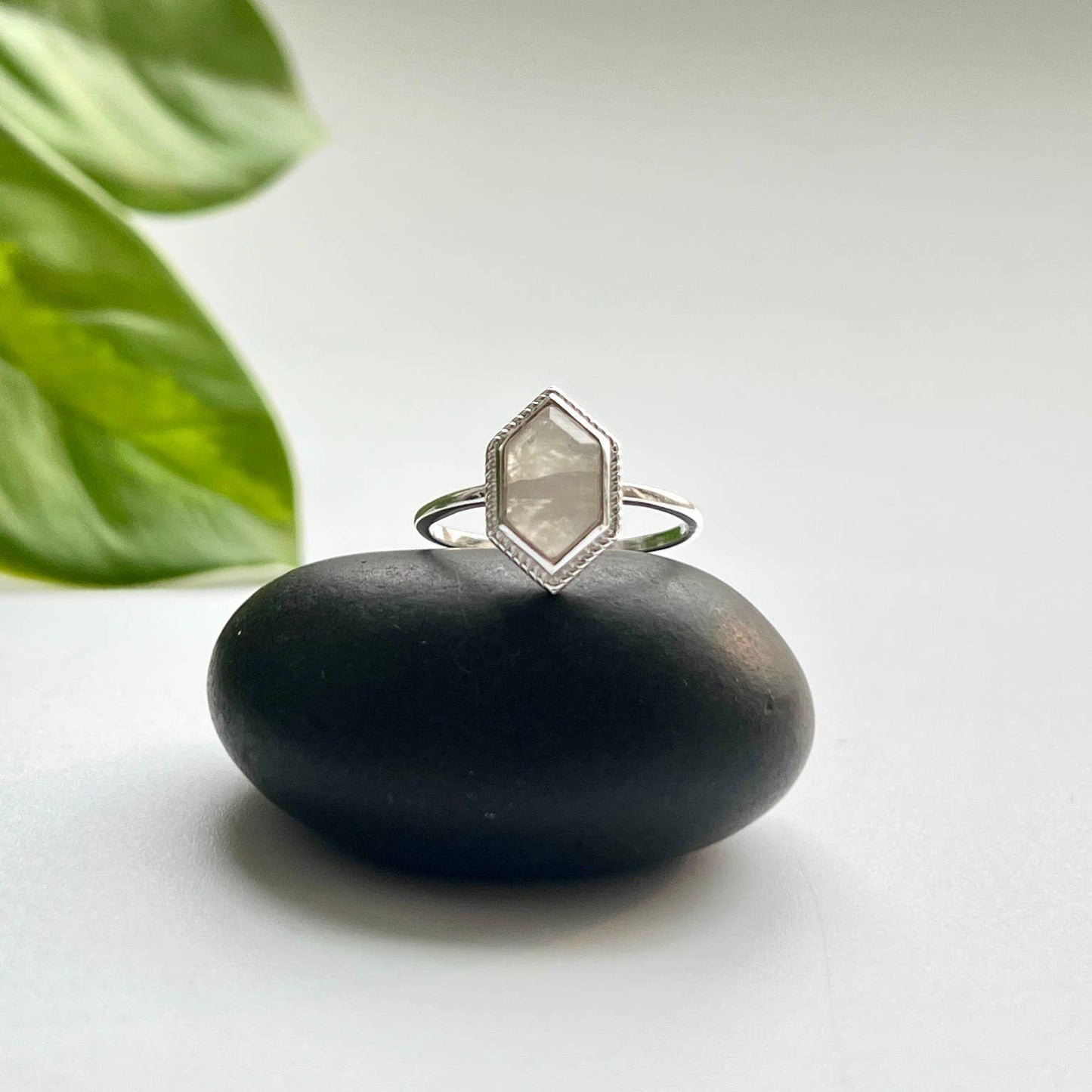 Sterling Silver Moonstone Solitaire Ring - BR156