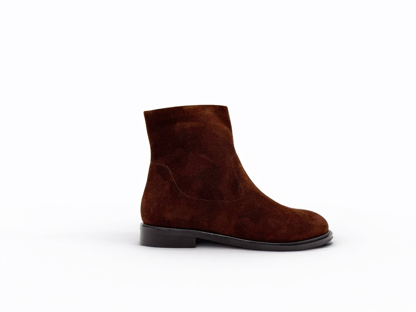 Flacco Flat Zip Up Brown Suede Bootie