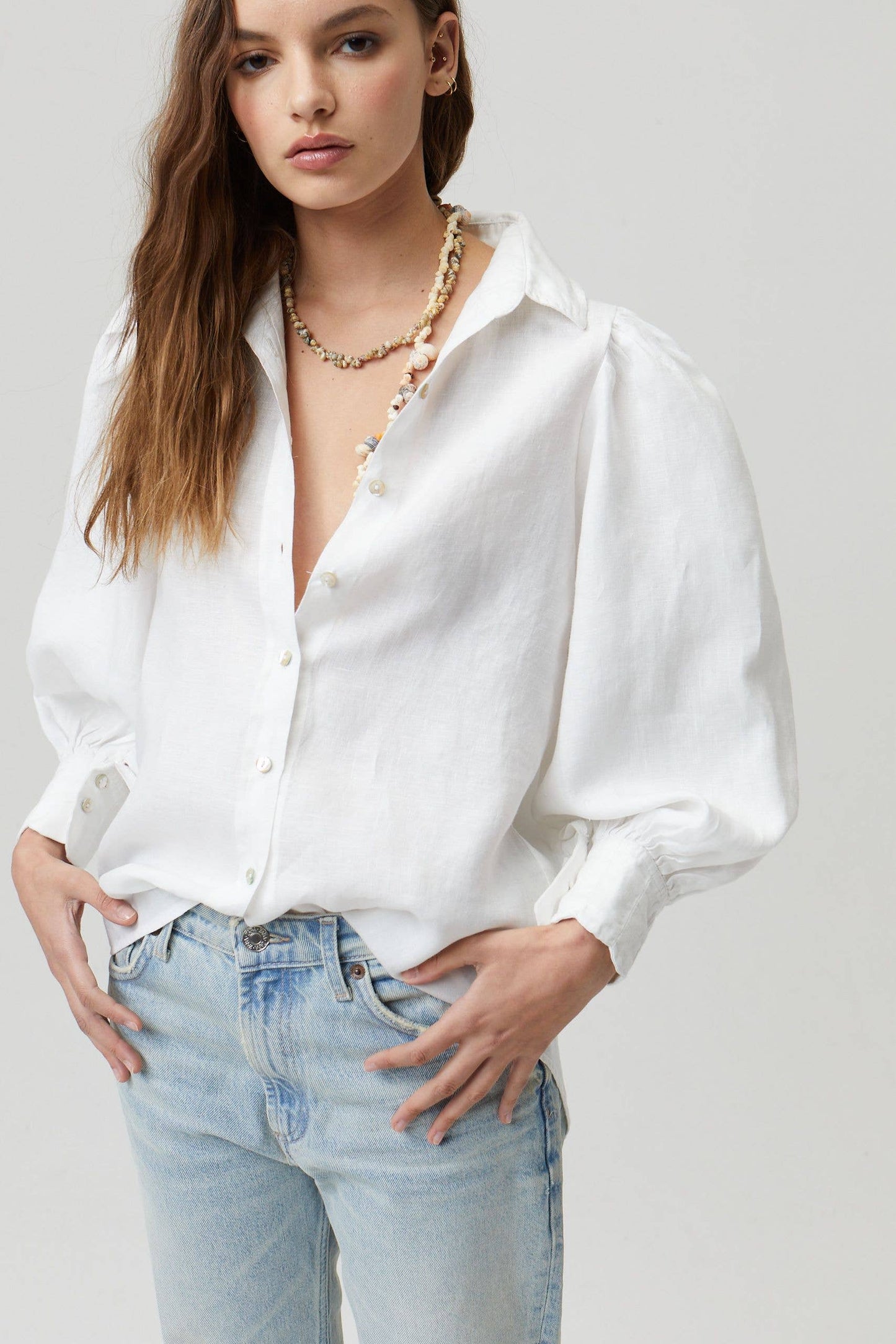 Camille Linen Shirt - White
