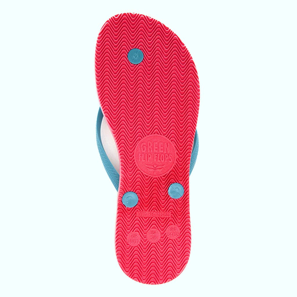 Sustainable Flip Flops | Watermelon & Turquoise Straps