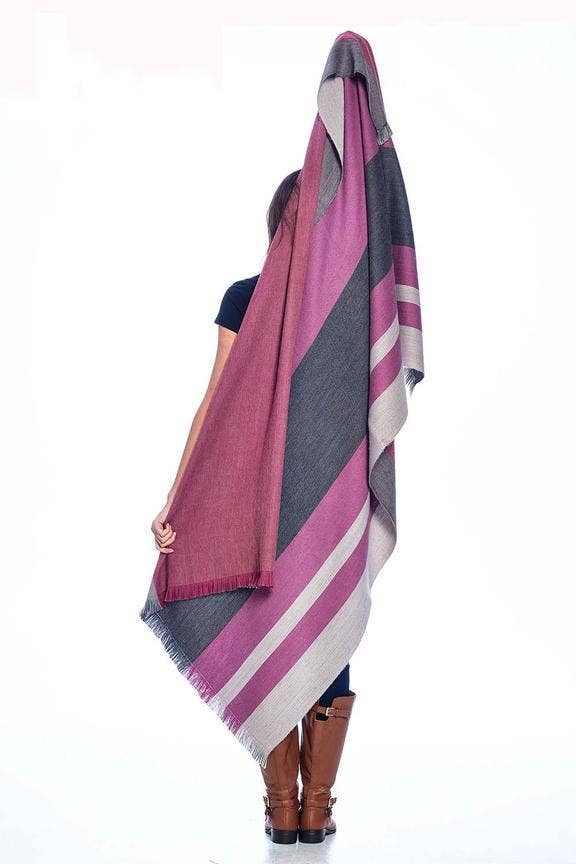 Alpaca Reversible Throw - Sangria