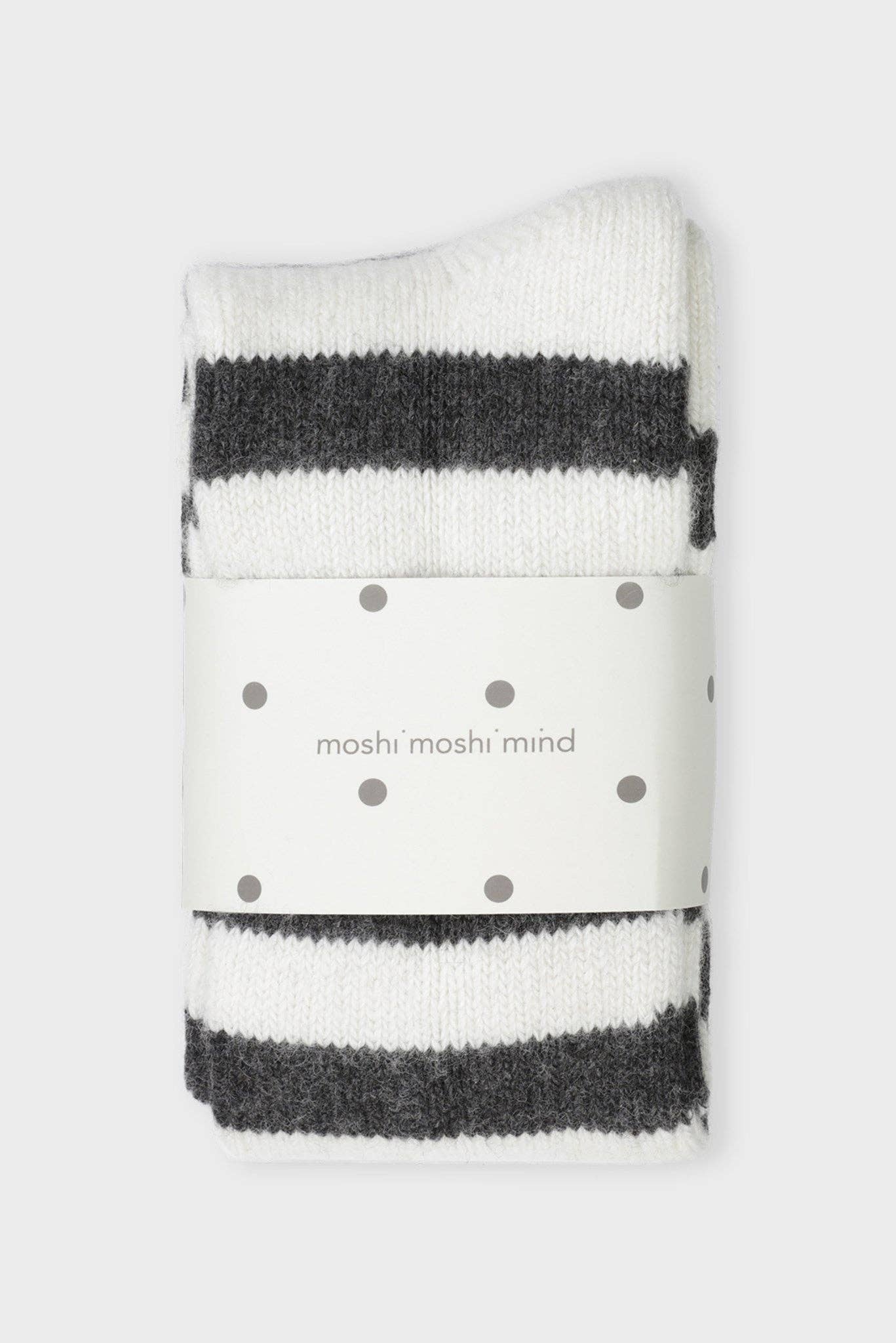 Polar socks stripe - ecru / dark grey