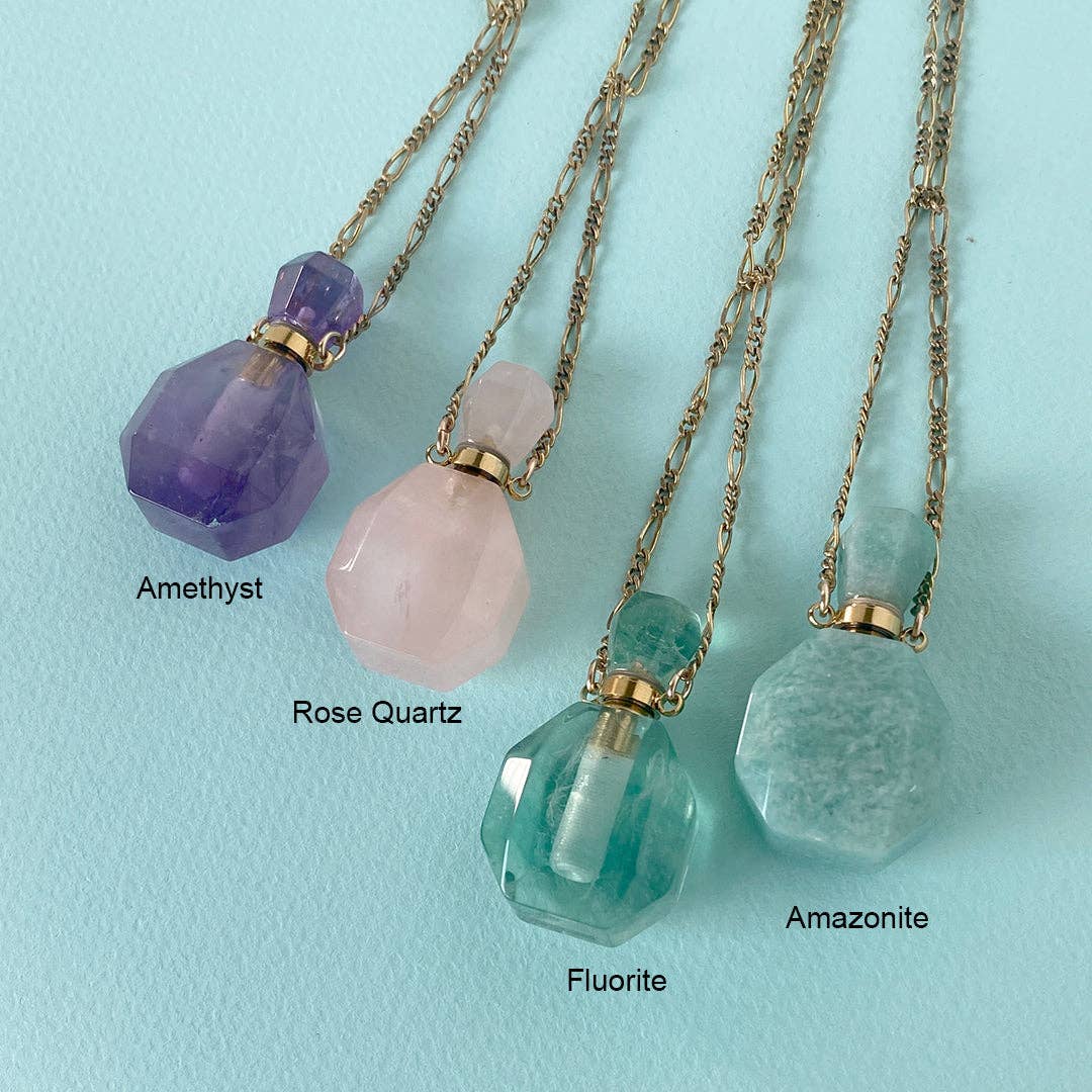 Fluorite Perfume Bottle Necklace