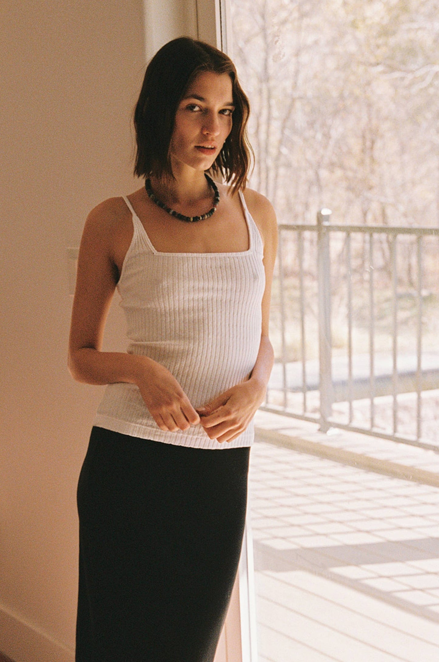 Pointelle Organic Square Cami