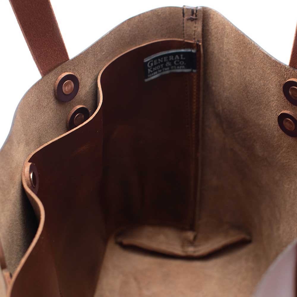 Leather All Day Mini Tote- Waxy Brown