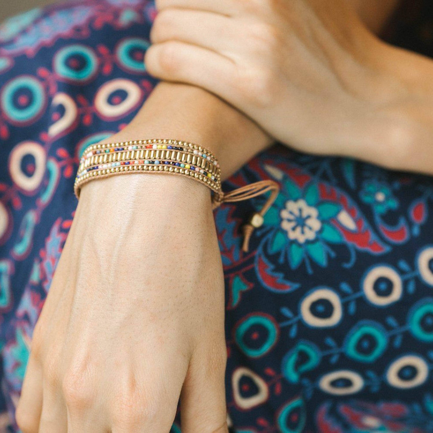 Darjeeling Beaded Bracelet - Silver DBBS