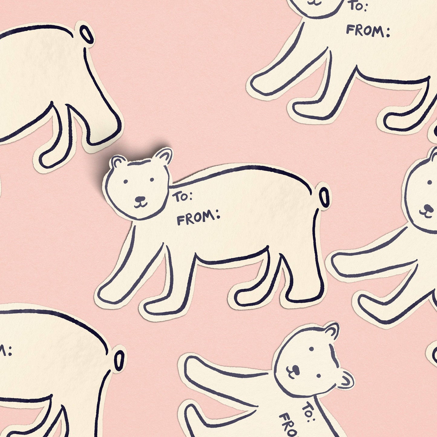 Polar Bear Matte Gift Label Sticker