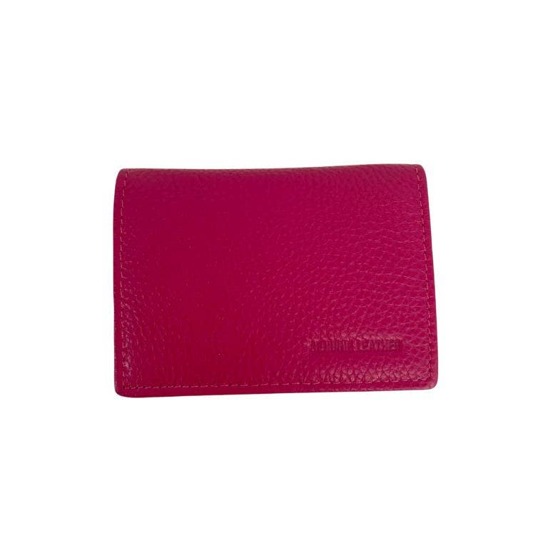 Leather Card Holder with Button Flap and High Quality