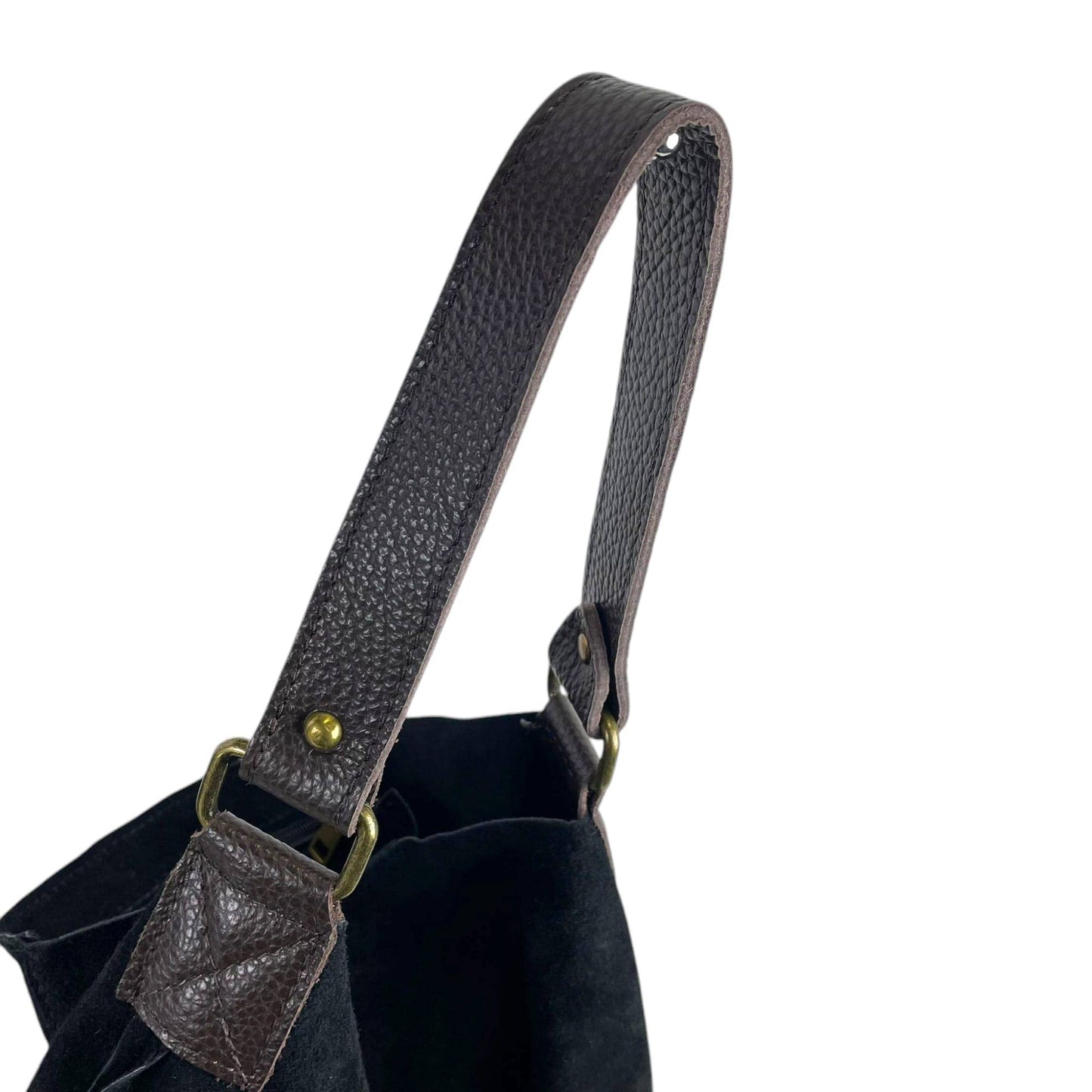 Large Suede + Leather Hobo Bag