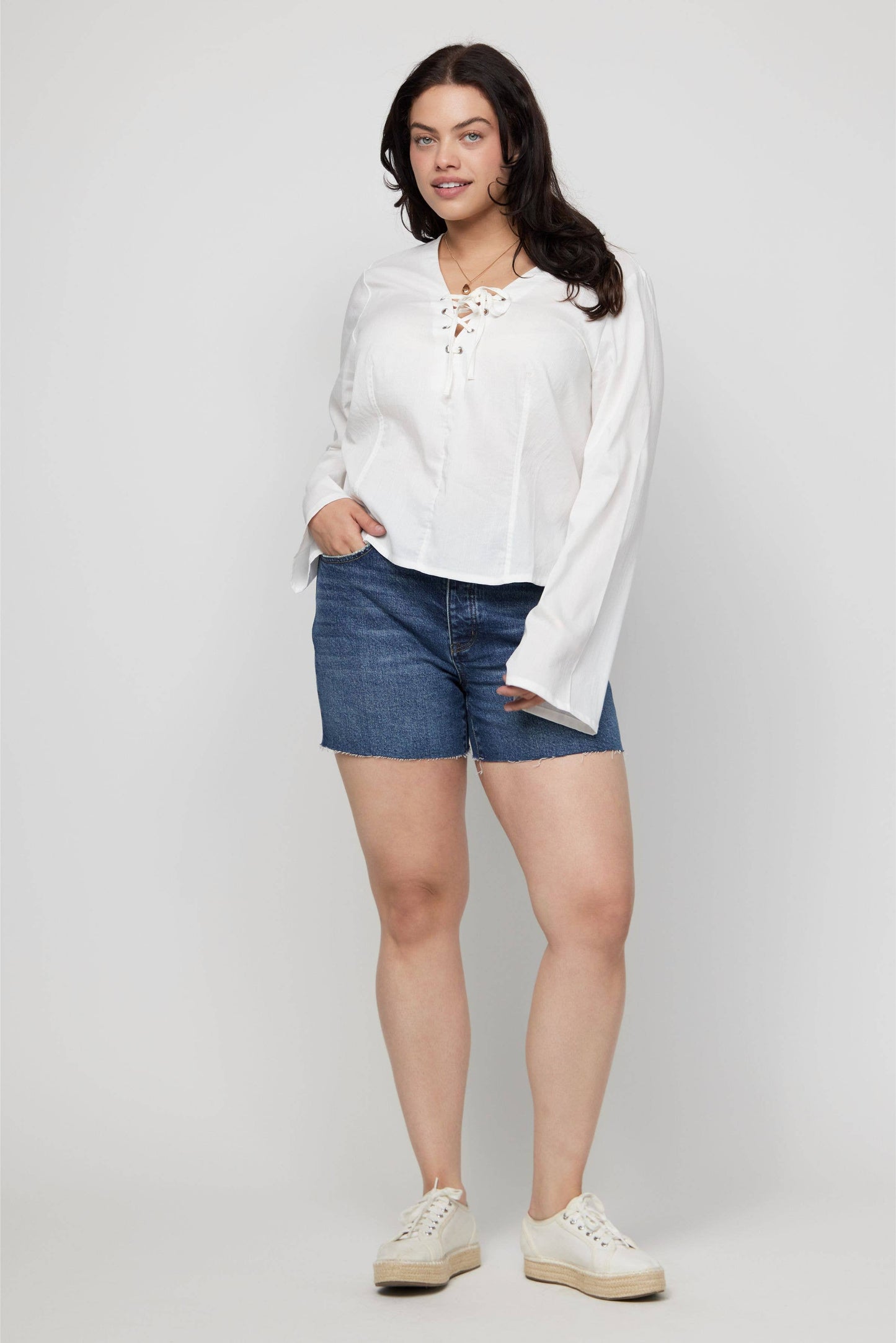 Bedford High Rise Denim Short, Indigo Medium Bright